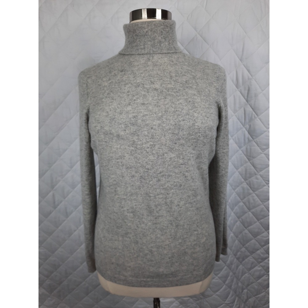 Charter Club Luxury 100% Cashmere Turtleneck Sweater Gray Womens XL Old Money
